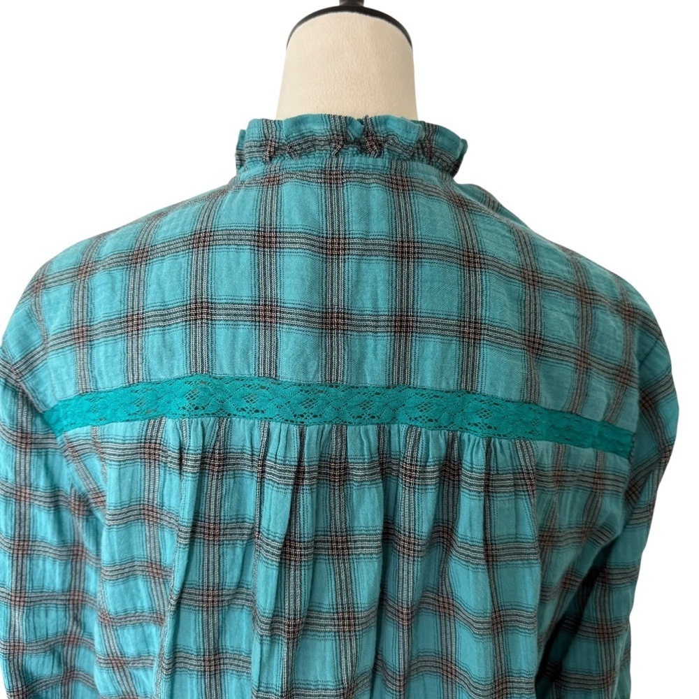 Sundance‎ Heather Highland Relaxed Fit Soft Button Front Blouse Top Size Medium - Picture 7 of 13